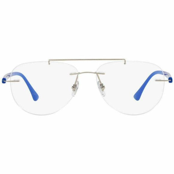 Ray-Ban Aviator Eyeglasses Silver W/Demo Lens - Picture 2 of 4